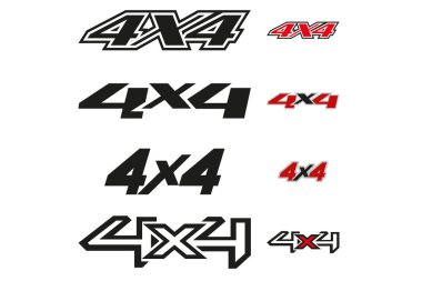 4 paket 4x4 logo, kamyonlar, arabalar ve tüm arazi araçları için, vinil kesim için ideal.