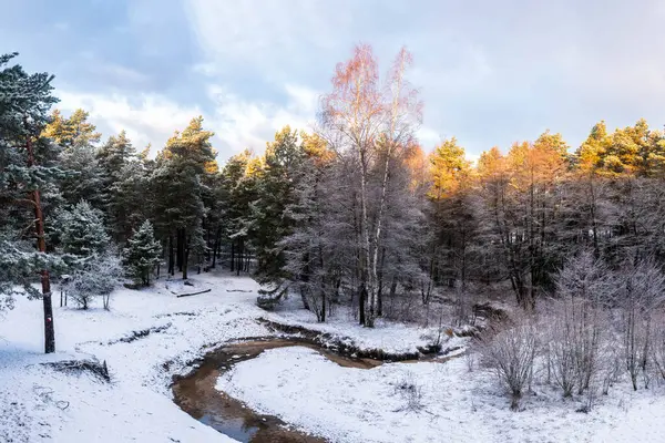 Kışın nehirde bir kıvrım