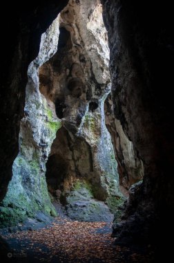 Dağlarda taş mağarası, Krakw-Czstochowa Jura - Strzegowa 'daki parlak mağara