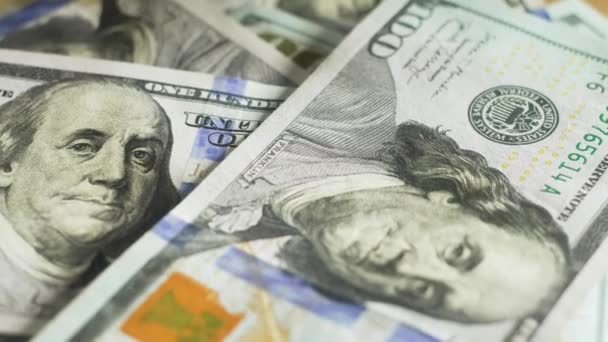 Des Billets Cent Dollars Monnaie Américaine Concept Entreprise Finance Inflation — Video