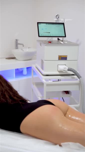 Laser Αποτρίχωση Beautician Αφαιρεί Μαλλιά Όμορφο Γυναικείο Δέρμα Ιατρική Αποτρίχωση Βίντεο Αρχείου