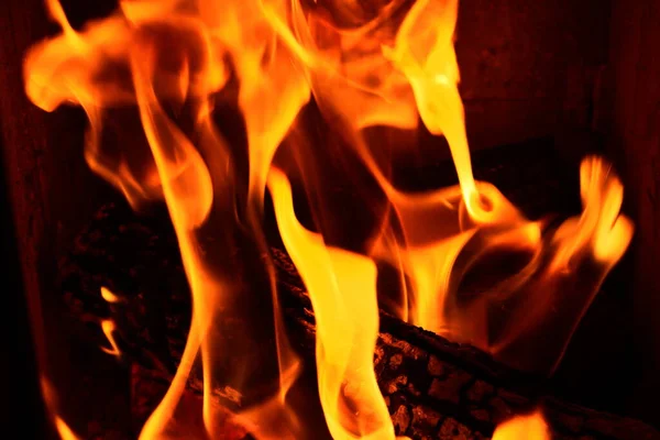 Hořící Oheň Krbu — Stock fotografie