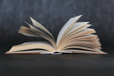 Siyah arkaplan üzerine kitabı aç