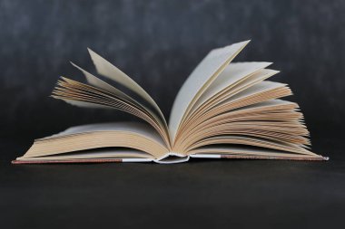 Siyah arkaplan üzerine kitabı aç