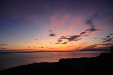 denizin üzerinde güzel günbatımı gökyüzü