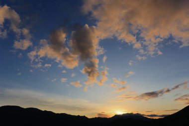 Denizin üzerinde güzel bir gün batımı