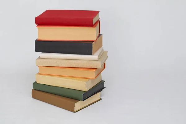 stack of books isolated on a white background.