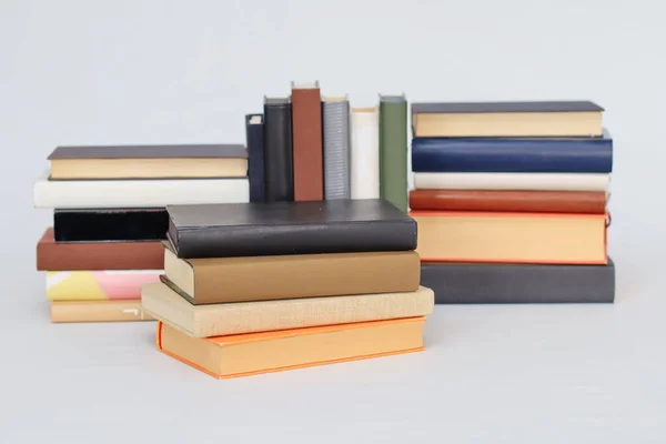 Stack Different Books Isolated White — Stock Photo, Image