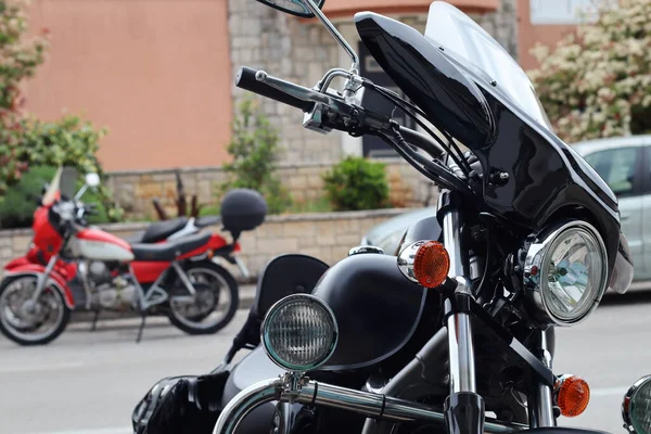 Split Croacia 2023 Primer Plano Una Motocicleta Estacionada Una Calle — Foto de Stock