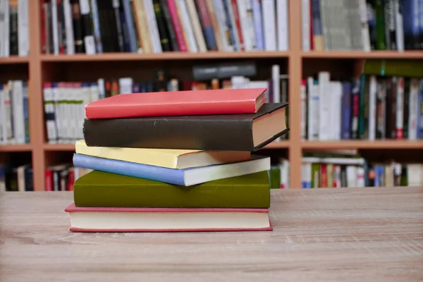 Stack Books Wooden Table Illustration — Stock Photo, Image