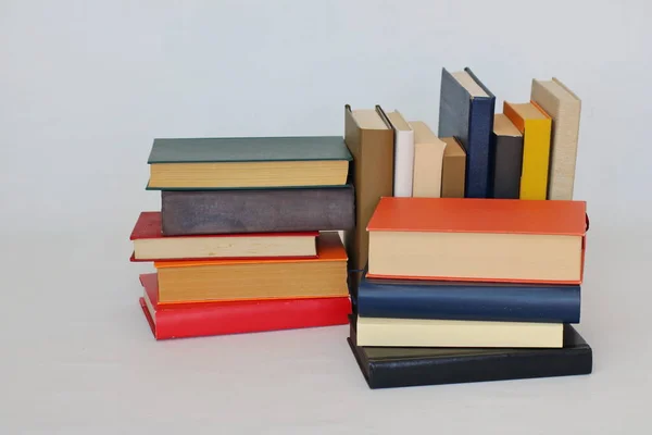 Stack Books White Background Top View — Stock Photo, Image