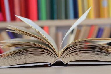 Beyaz arkaplan üzerine renkli sayfaları olan kitap 