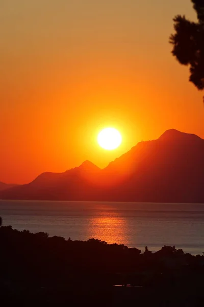 stock image sunrise at the greek coast of rhodes