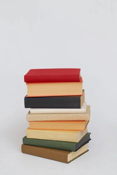 Stack Books Table White Background — Stock Photo, Image