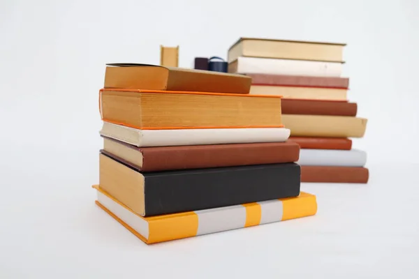 stack of books isolated in white background