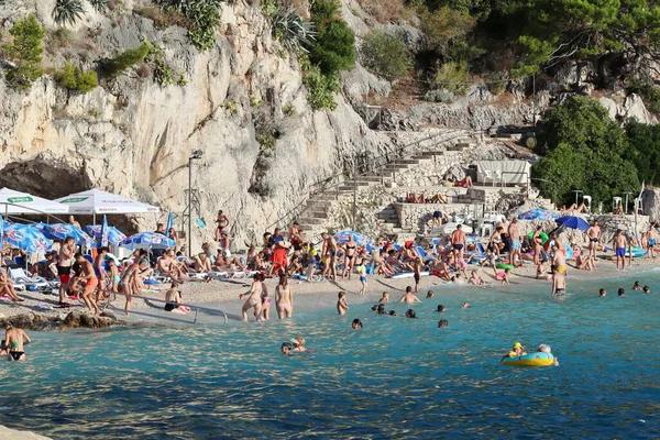 Makarska Croatie 2023 Les Plages Sud Croatie Regorgent Touristes — Photo