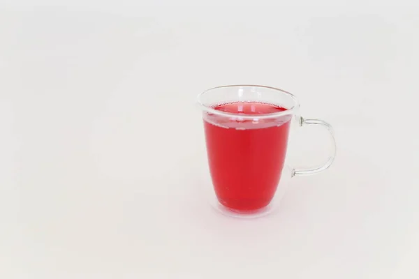 Fresh Strawberry Juice White Background — Stock Photo, Image