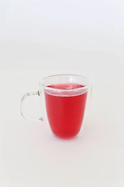 Roter Tee Glas — Stockfoto