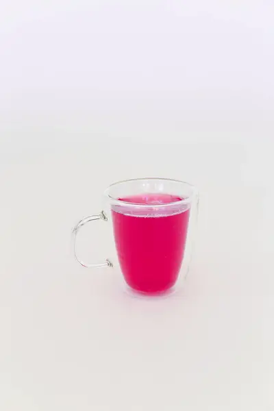 Frischer Roter Saft Tasse Auf Weißem Hintergrund — Stockfoto