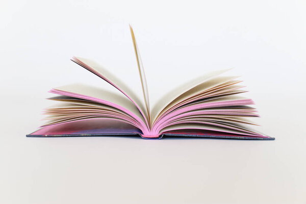 open book on white background