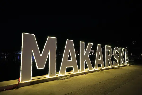 stock image Mark Makarska, a tourist town in Croatia