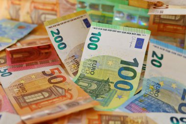 Avrupa para birimi Euro 'nun banknotları ve sikkeleri, para, ödeme araçları, değer, fiyatlar, ekonomi, AB