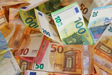 Avrupa para birimi Euro 'nun banknotları ve sikkeleri, para, ödeme araçları, değer, fiyatlar, ekonomi, AB
