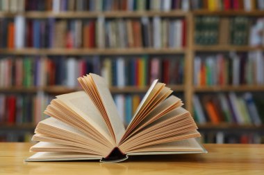 Kütüphanedeki kitap. Kitap okumak.