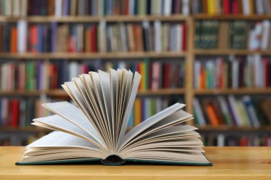 ahşap zemin üzerine kitaplar