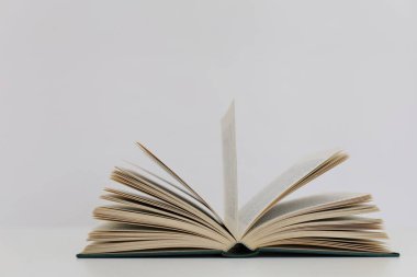 Beyaz arkaplan üzerine boş sayfası olan kitap