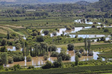 Kırsal kesimdeki bir nehrin manzarası