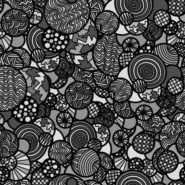 Papier Peint Vectoriel Monochrome Sans Couture Avec Des Cercles Motifs — Image vectorielle