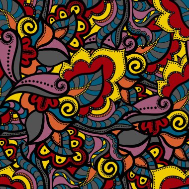 Kalın siyah çizgili parlak renklerle kusursuz vektör duvar kağıdı. soyut arkaplan deseni