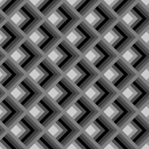Bezszwowa Abstrakcyjna Tapeta Optyczną Iluzją Objętości Monochromatyczny Obraz Tła — Wektor stockowy