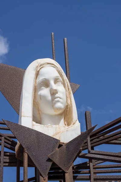 Statua Temporanea Sant Anna Santa Ana Con Ritratto Bianco Cielo — Foto Stock