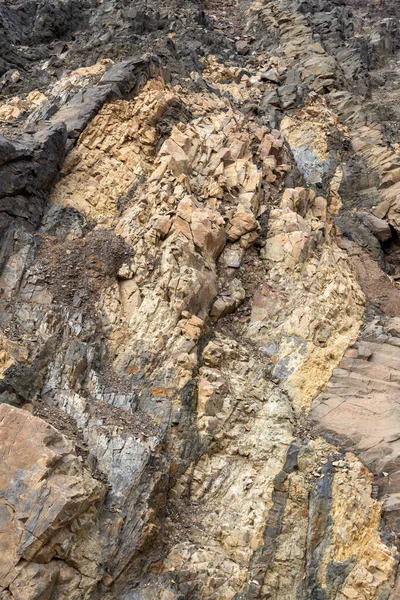 岩石的颜色和结构内陆 完成在Pena Horadada海滩 西班牙加那利群岛Fuerteventura Ajuy — 图库照片