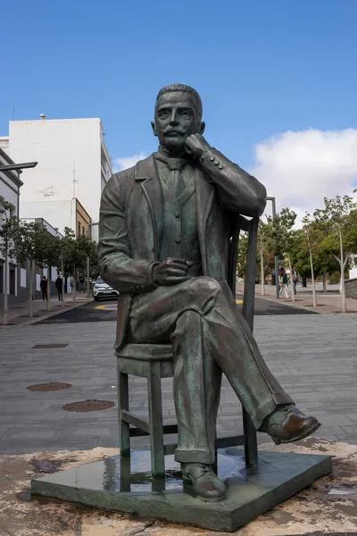Statue Manuel Velazquez Cabrera Spanish Politician Square City Centre Blue — Stock Photo, Image