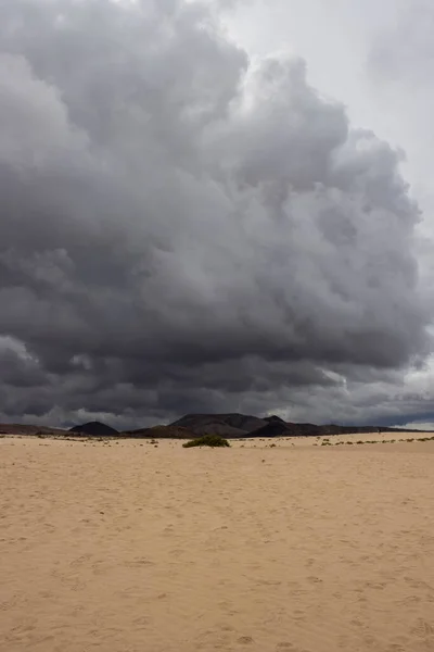 Stormiga Moln Ovanför Sanddynerna Vintersäsongen Unik Europeisk Öken Som Del — Stockfoto