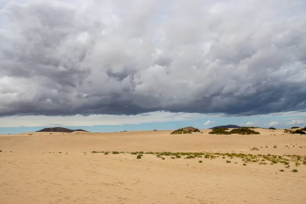 Stormiga Moln Ovanför Sanddynerna Vintersäsongen Unik Europeisk Öken Som Del — Stockfoto