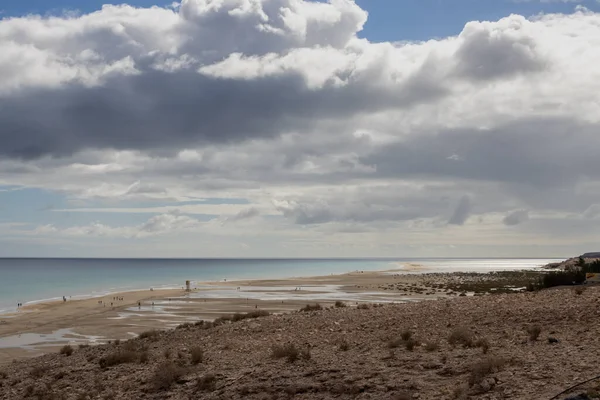 Famosa Praia Areia Parte Sudeste Ilha Céu Azul Com Nuvens — Fotografia de Stock