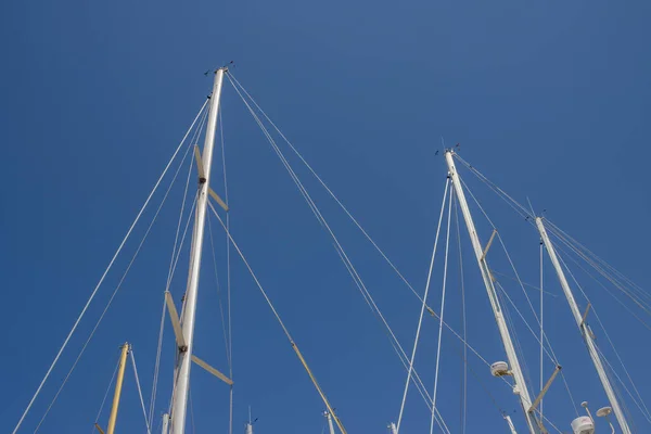 View Masts Other Equipment Yachts Parked Marine Creating Abstract Picture — Stock Photo, Image