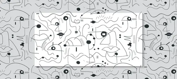 Illustration Simpel Tegning Geometrisk Form Doodle Kunst Abstrakt Grafisk Design – Stock-vektor