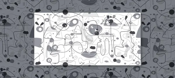 Иллюстрация Простой Рисунок Геометрической Формы Каракули Искусства Абстрактный Графический Дизайн Стоковый вектор