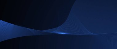 Vektör soyut çizgi desen tasarımı ve ışık efekti. Yüksek hız ve hareket bulanıklığı koyu mavi arka planda. İllüstrasyon fütüristik, Siber hi teknolojisi, siber uzay konsepti.