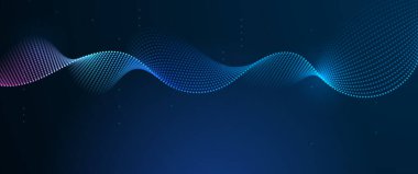Vektör soyut siber uzay ve mavi çizgi desen hareketi, koyu mavi arkaplan üzerinde grafik tasarımı. İllüstrasyon fütüristik bağlantı, yüksek teknoloji, geri grup için enerji dijital teknoloji kavramı