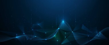 Vektör dijital veri, molekül arkaplan. Big Data, yüksek teknoloji, ışık çizgisi tasarımı. İllüstrasyon modern ağ veri sistemi, siber alan, iletişim interneti, geleceksel bağlantı kavramı