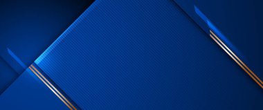 Vektör soyut geometrik şekil, çizgi, pankart için koyu mavi gradyan rengi üzerine açık altın, duvar kağıdı arkaplan. Modern grafik tasarımı. Dijital teknoloji, fütürist arkaplan