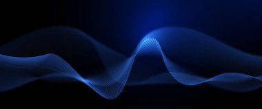 Vektör Soyut, Bilim, Fütürist, Enerji Teknolojisi Konsepti, Siber Alan Arkaplanı. Dijital resim tasarımı, çizgi deseni, desen, neon - mavi ışık, koyu mavi gradyan üzerinde hareket bulanıklığı