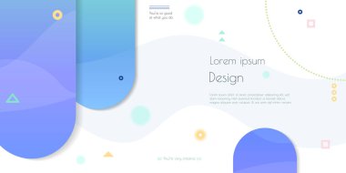 Beyaz arkaplanda asgari soyut geometrik şekil, çizgi ve gradyan renk. Modern basit vektör tasarımı. İş afişi, afiş, broşür, web sitesi, kapak için zarif geometrik arkaplan