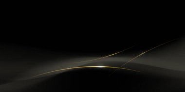 Soyut altın lüks arka plan. Altın ışık efektli, desenli, siyah eğimli vektör illüstrasyon elementi. Modern grafik tasarımı, pankart şablonu veya teknoloji arka planı için dekorasyon